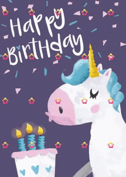 Happy Birthday Niece Unicorn Bubbly GIF