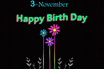 Happy Birthday November 3 Card GIF