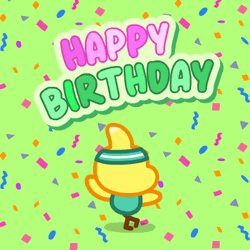 Happy Birthday Old Man Falling Confetti GIF