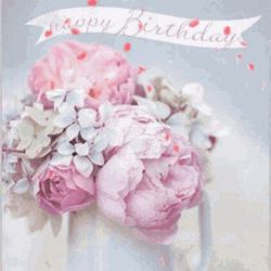 Happy Birthday Pink Flower Petals