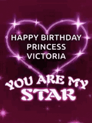 Happy Birthday Princess Sparkling Heart Star GIF