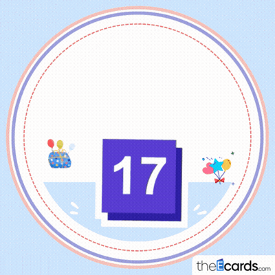 Happy Birthday Purple Box With Number 17 GIF