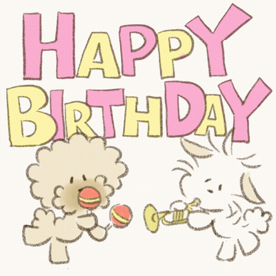 Happy Birthday Rabbit Playing Trumpet