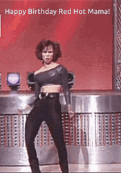 Happy Birthday Red Hot Mom Dancing Woman GIF