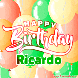 Happy Birthday Ricardo Balloon Background