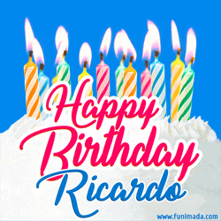 Happy Birthday Ricardo Candles GIF