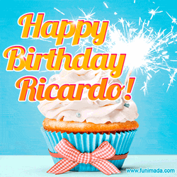 Happy Birthday Ricardo Cupcake GIF
