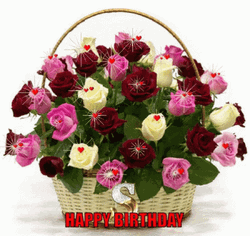 Happy Birthday Rose Flower Basket