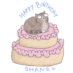 Happy Birthday Shane Animated Cat Cake GIF