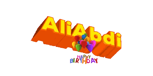 Happy Birthday Sign For Aliabdi With Balloons Sticker