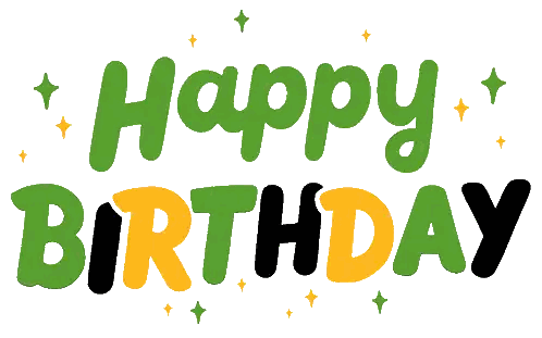 Happy Birthday Sign With Stars Sticker