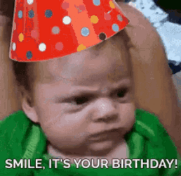 Happy Birthday Sister Funny Meme Frowning Baby GIF