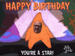 Happy Birthday Sister Funny Meme Star With Face GIF