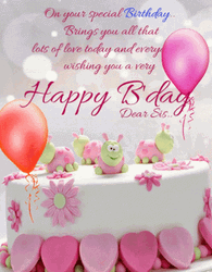 Happy Birthday Sister In Law Cake Balloon GIF