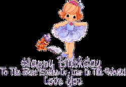 Happy Birthday Sister In Law Cute Purple Ballerina GIF