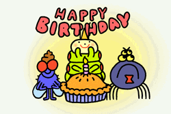 Happy Birthday Sister In Law Funny Cartoon Cupcake Meme GIF