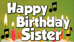 Happy Birthday Sister Music Notes GIF 