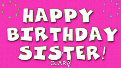 Happy Birthday Sister On Green Background GIF