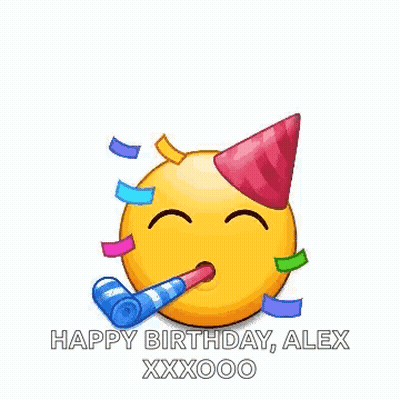 Happy Birthday Smiley Face Wearing Party Hat GIF