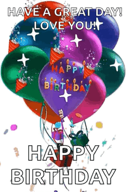 Happy Birthday Son Balloon Shining GIF