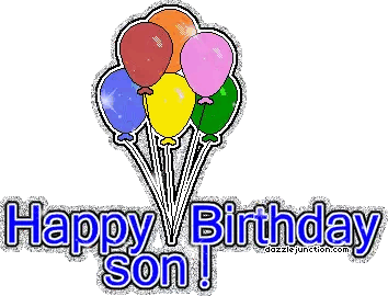 Happy Birthday Son Balloons Sticker