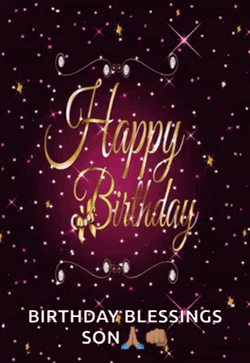 Happy Birthday Son Glitters Shining GIF