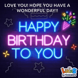 Happy Birthday Son Neon Text Effect GIF