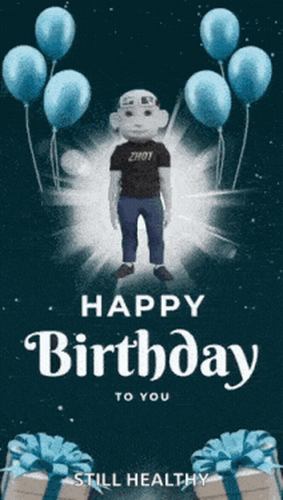 Happy Birthday Still Healthy Greeting Card GIF