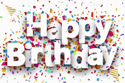 Happy Birthday Surrounded By Confetti GIF