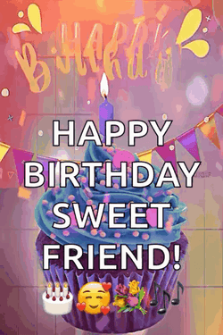 Happy Birthday Sweet Dear Friend GIF
