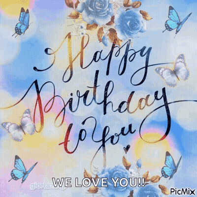 Happy Birthday Sweet Friend Cupcake With Blue Frosting GIF