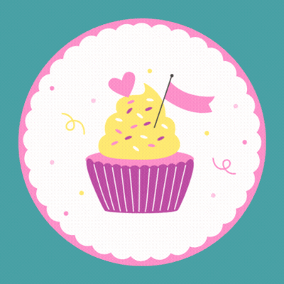 Happy Birthday Sweet Wishes With Cupcake GIF