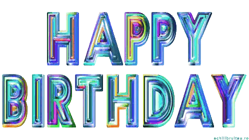 Happy Birthday Text In Colorful Font Sticker