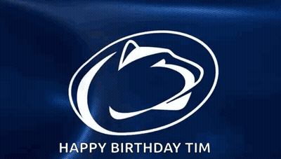Happy Birthday Tim On Blue Background GIF
