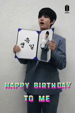 Happy Birthday To Me BTS Kim Tae-Hyung GIF