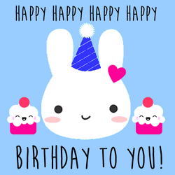 Happy Birthday To You Wishes Bunny Colorful Hat GIF