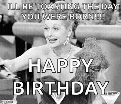 Happy Birthday Toasting Woman GIF