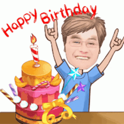 Happy Birthday Uncle Animated Man Cheering GIF
