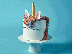 Happy Birthday Unicorn Cool Cake GIF