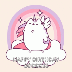 Happy Birthday Unicorn Goddess Pusheen GIF