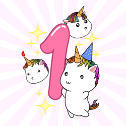 Happy Birthday Unicorn Turns 1 GIF