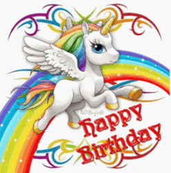 Happy Birthday Unicorn With Wings GIF