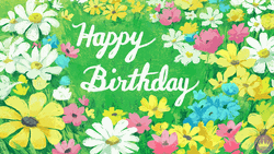 Happy Birthday Watercolor Flowers Butterfly GIF