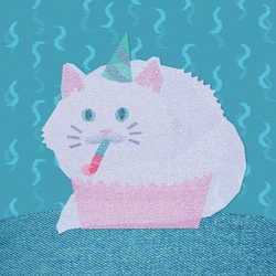 Happy Birthday White Cat GIF