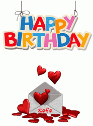 Happy Birthday Wife Sending Hearts GIF