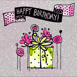 Happy Birthday Wishes Gift Flowers Animation GIF