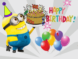 Happy Birthday Wishes Minion Party GIF
