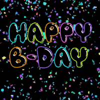 Happy Birthday Wishes Neon Party GIF