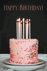 Happy Birthday Wishes Pink Cake Colorful Sprinkles GIF