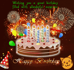Happy Birthday Wishes Wonderful Surprise GIF